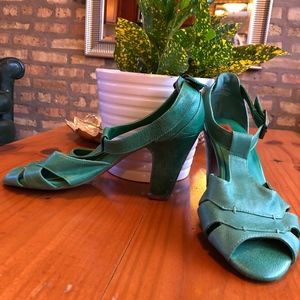 Miz Mooz Green Leather Heels